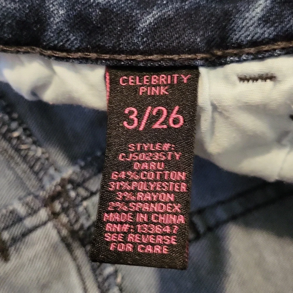 Celebrity Pink Jean Skirt With Fringe